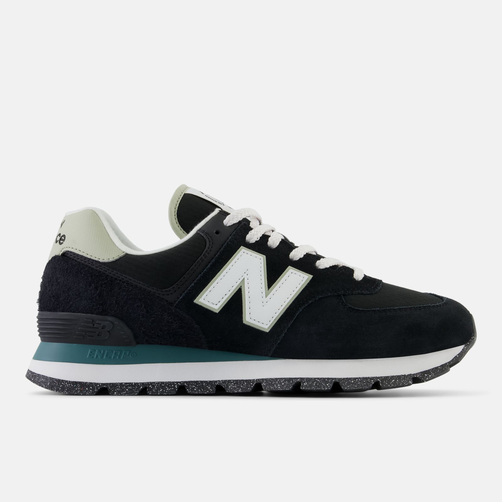 New Balance 574 Rugged, Black, swatch