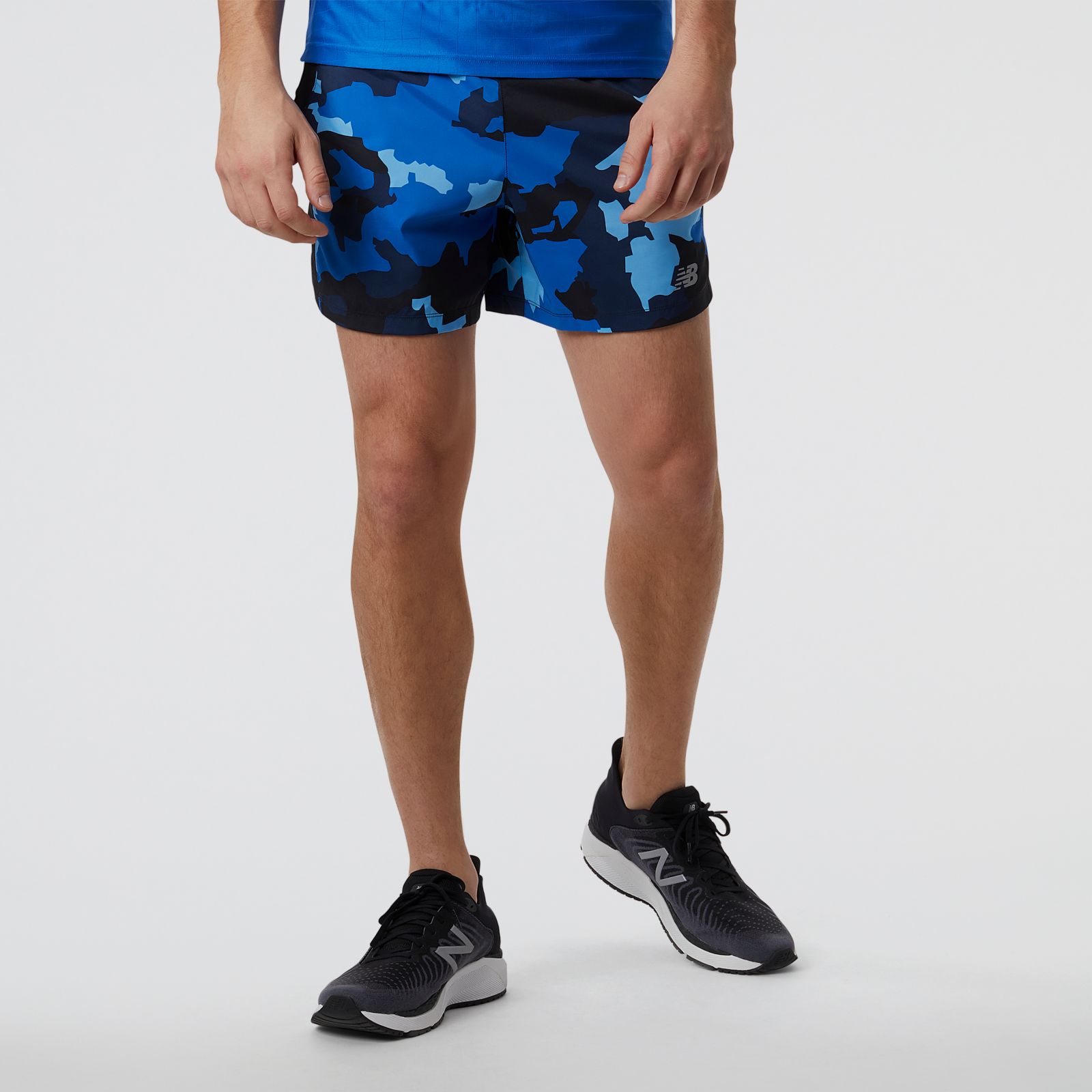 New Balance Short Printed Accelerate MS23229, Blue, swatch