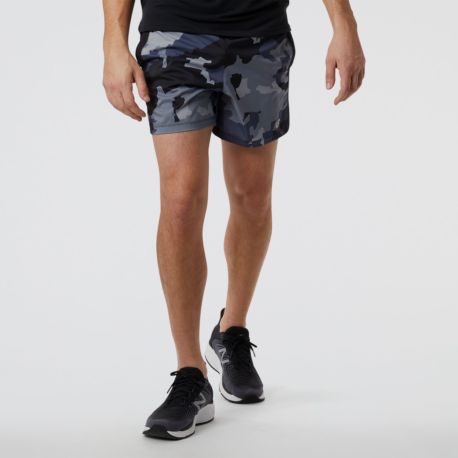 New Balance Short Printed Accelerate MS23229, Black/Grey, swatch