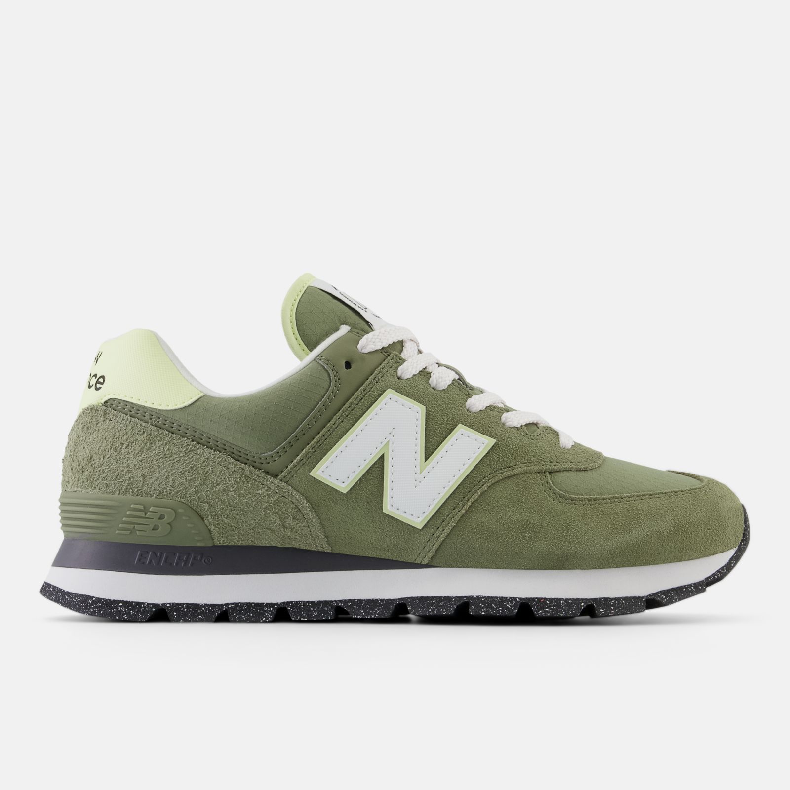 New Balance 574 Rugged, Deep Olive, swatch